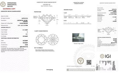 Round Brilliant Excellent Cut Lab Grown Diamond IGI - Anjali Jewelry